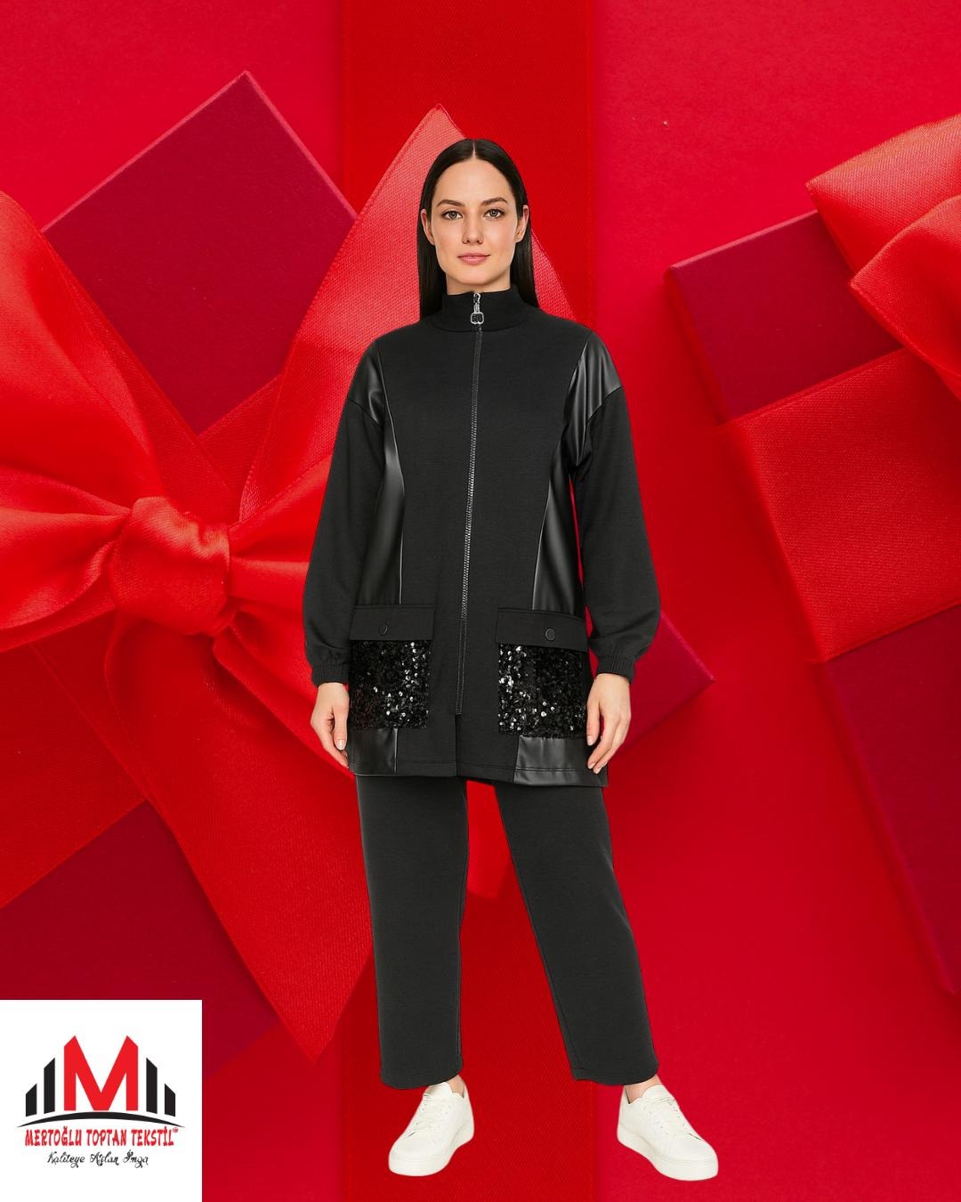 KADIN FERMUARLI SWEAT- ALT TAKIM