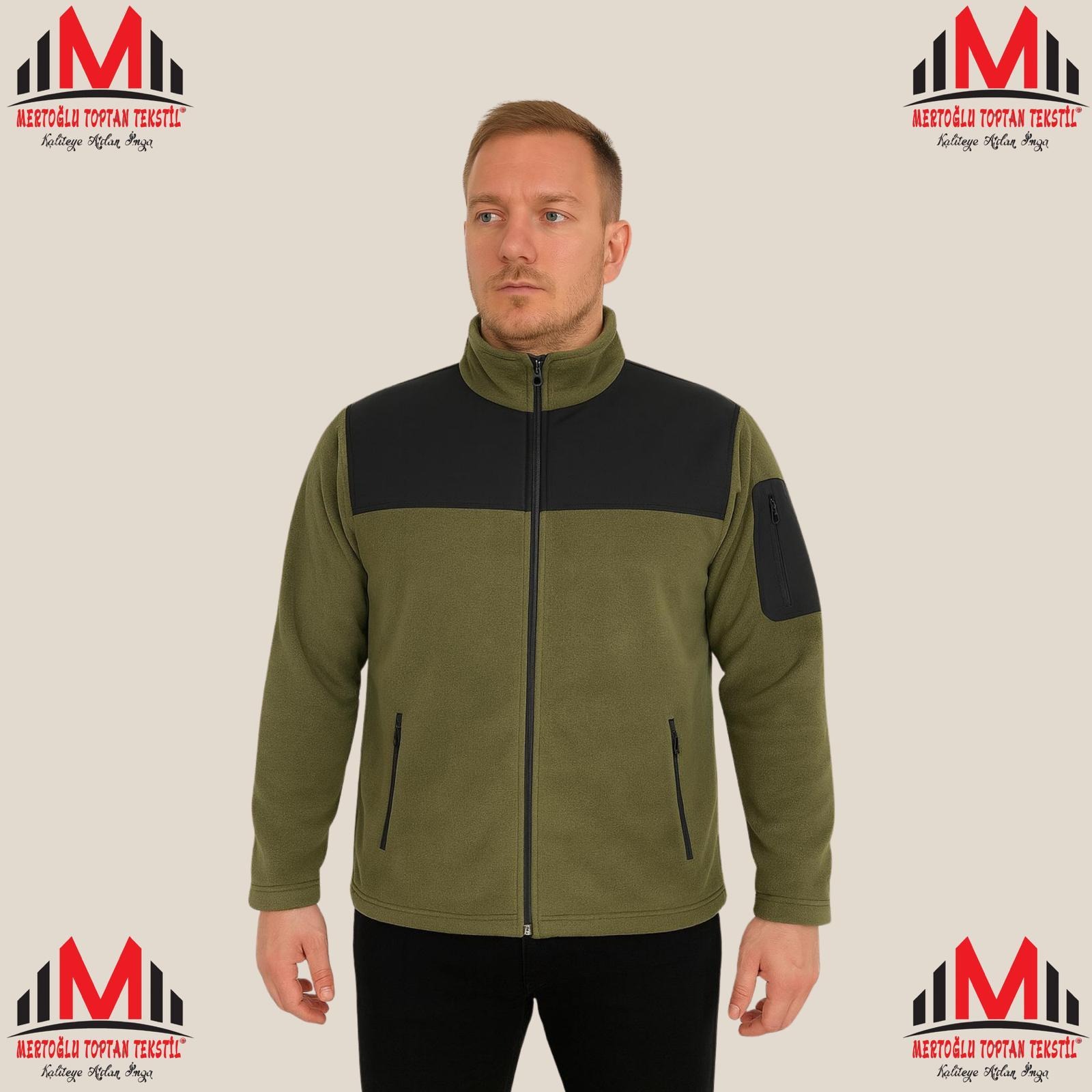 HAKİ YEŞİLİ POLAR CEKET 