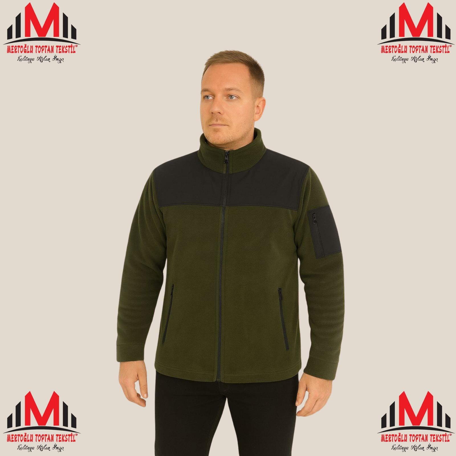 KOYU YEŞİL POLAR CEKET