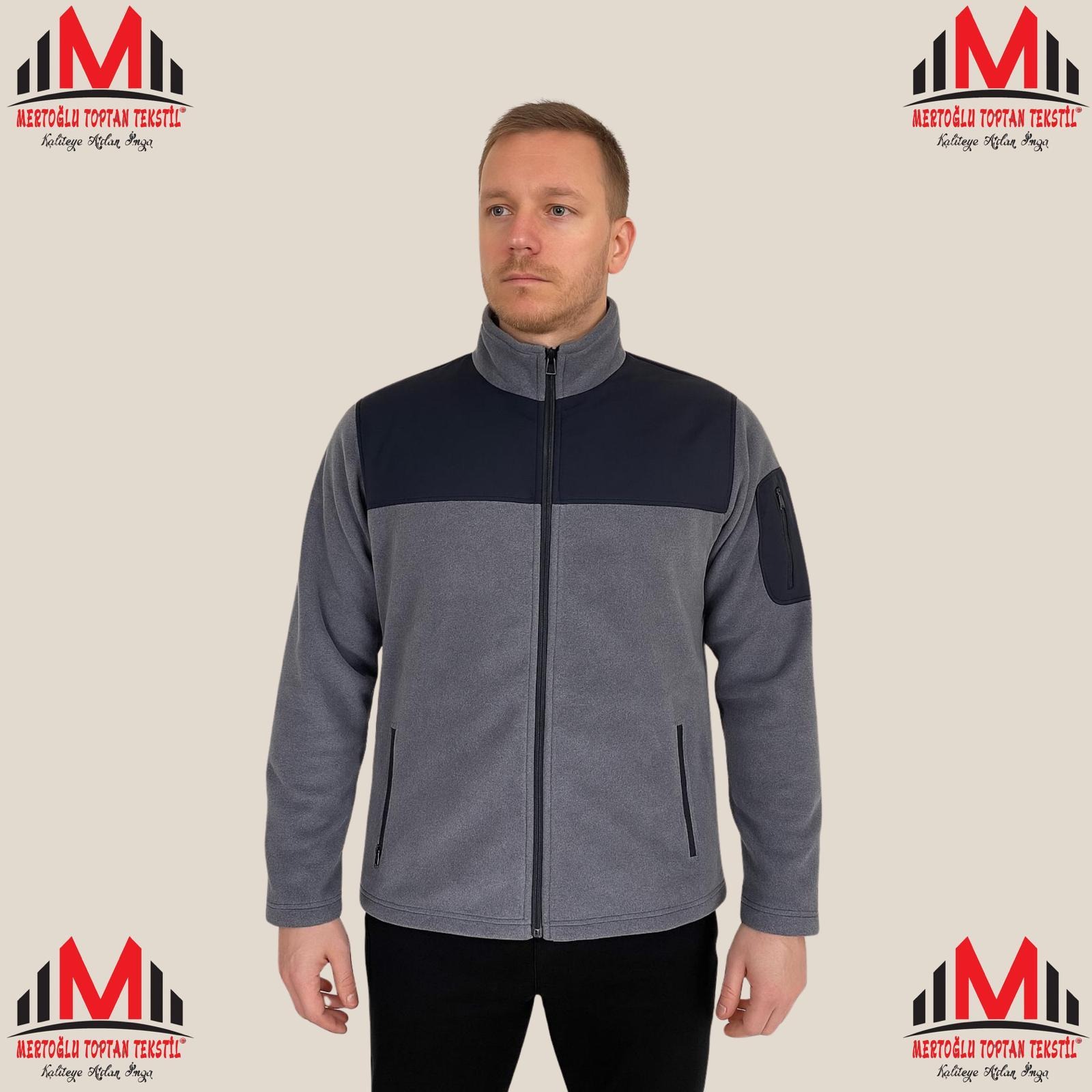 AÇIK GRİ POLAR CEKET 