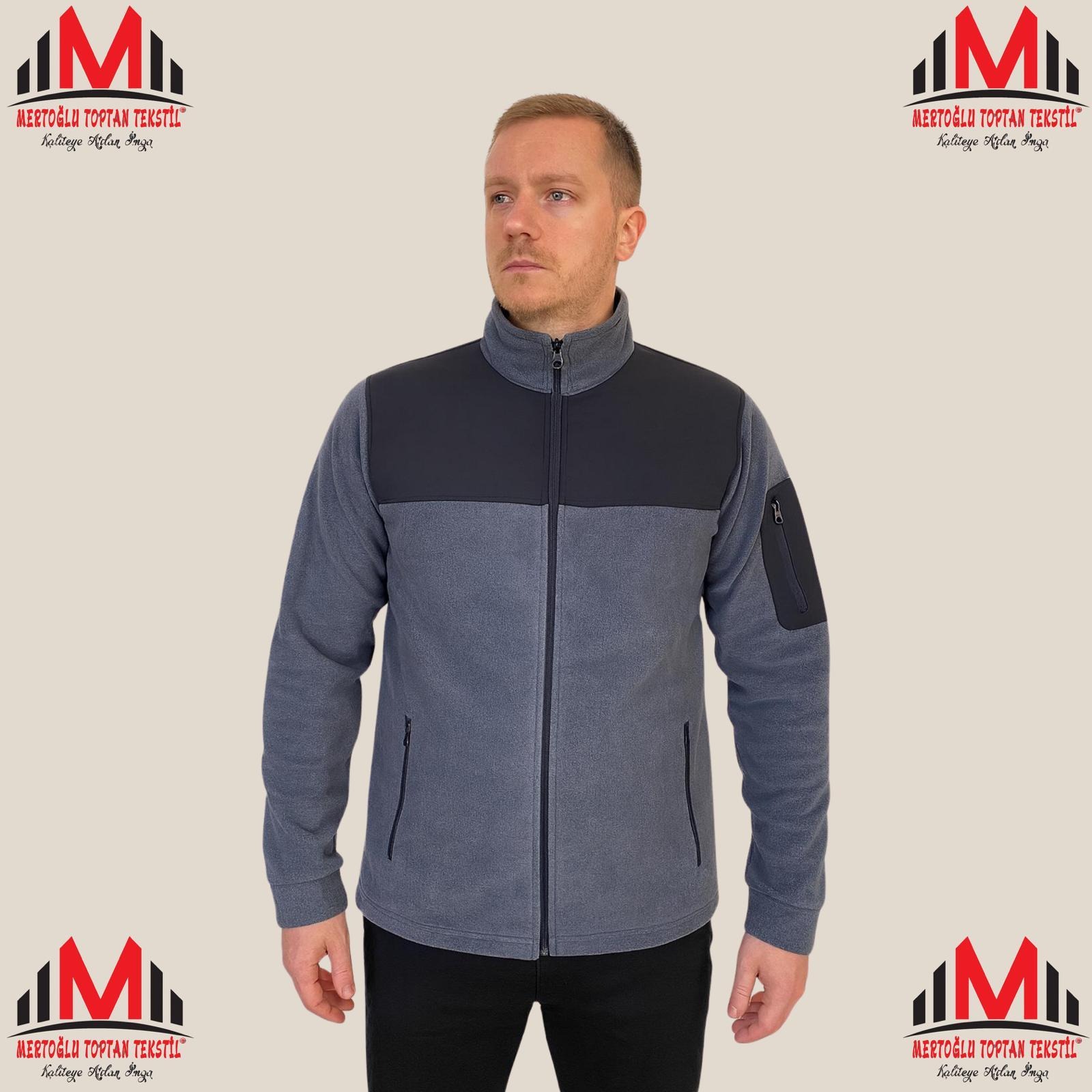 KOYU GRİ POLAR CEKET 